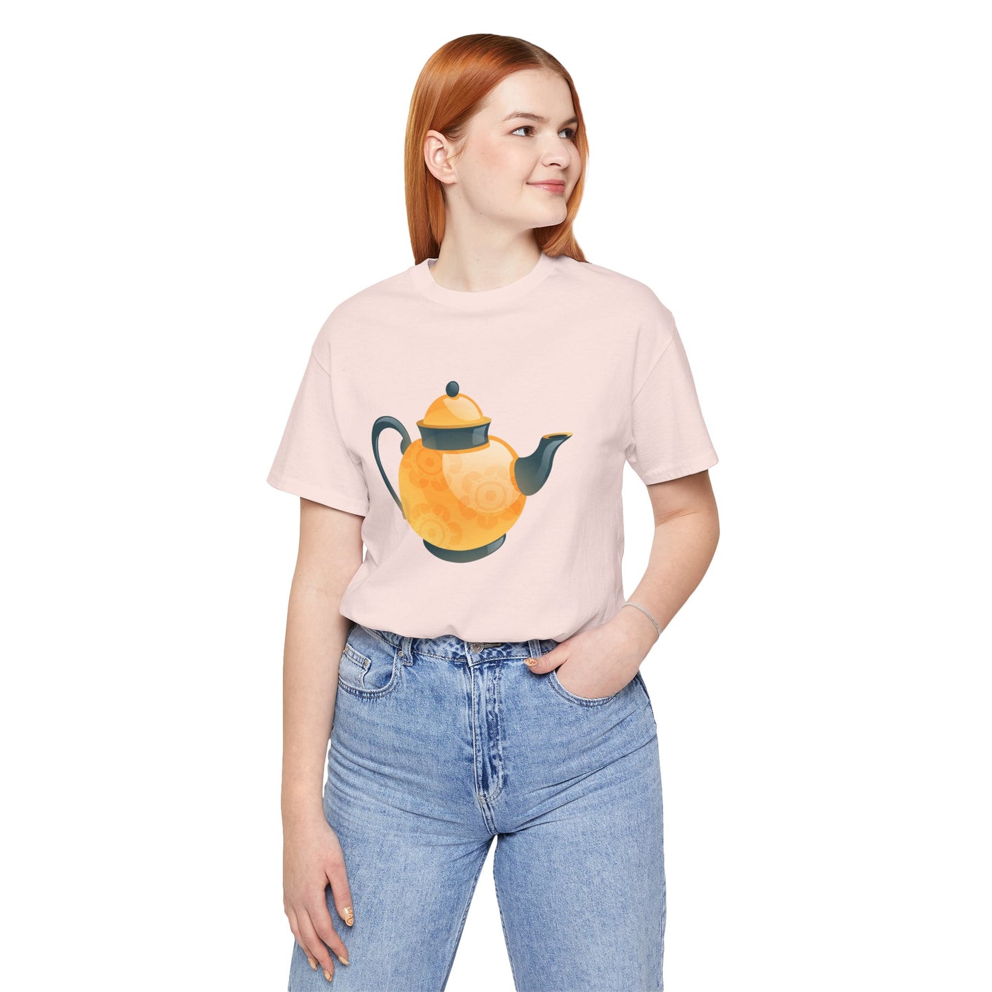 Unisex Jersey Short Sleeve Tee - Classic British Tea Kettle - Timeless Elegance in Tea Time