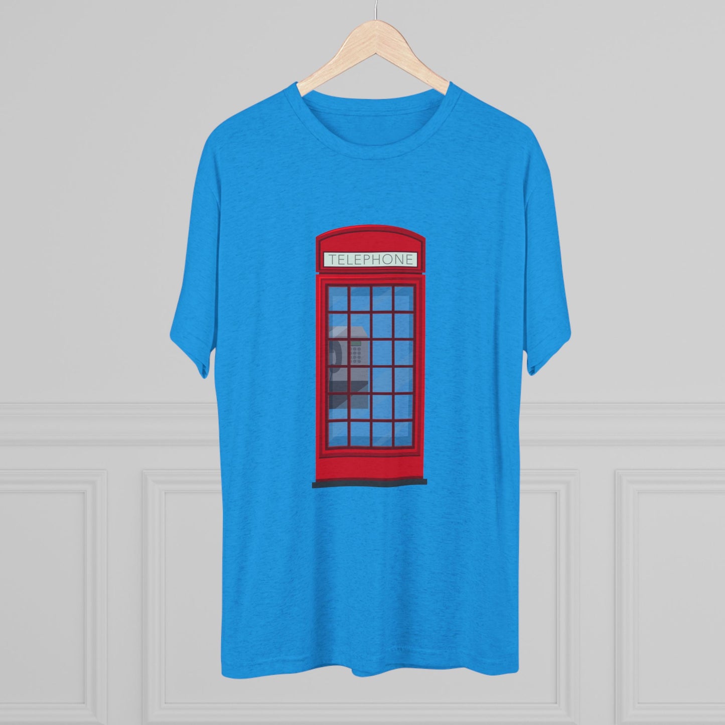Iconic British Public Telephone - Classic Red Phone Box Unisex Tri-Blend Crew Tee