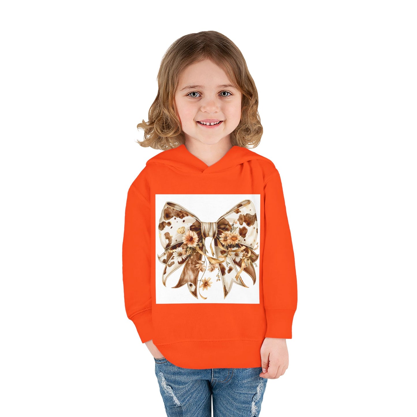 Toddler Floral Bow Fleece Hoodie - Cute & Cozy Kids Pullover