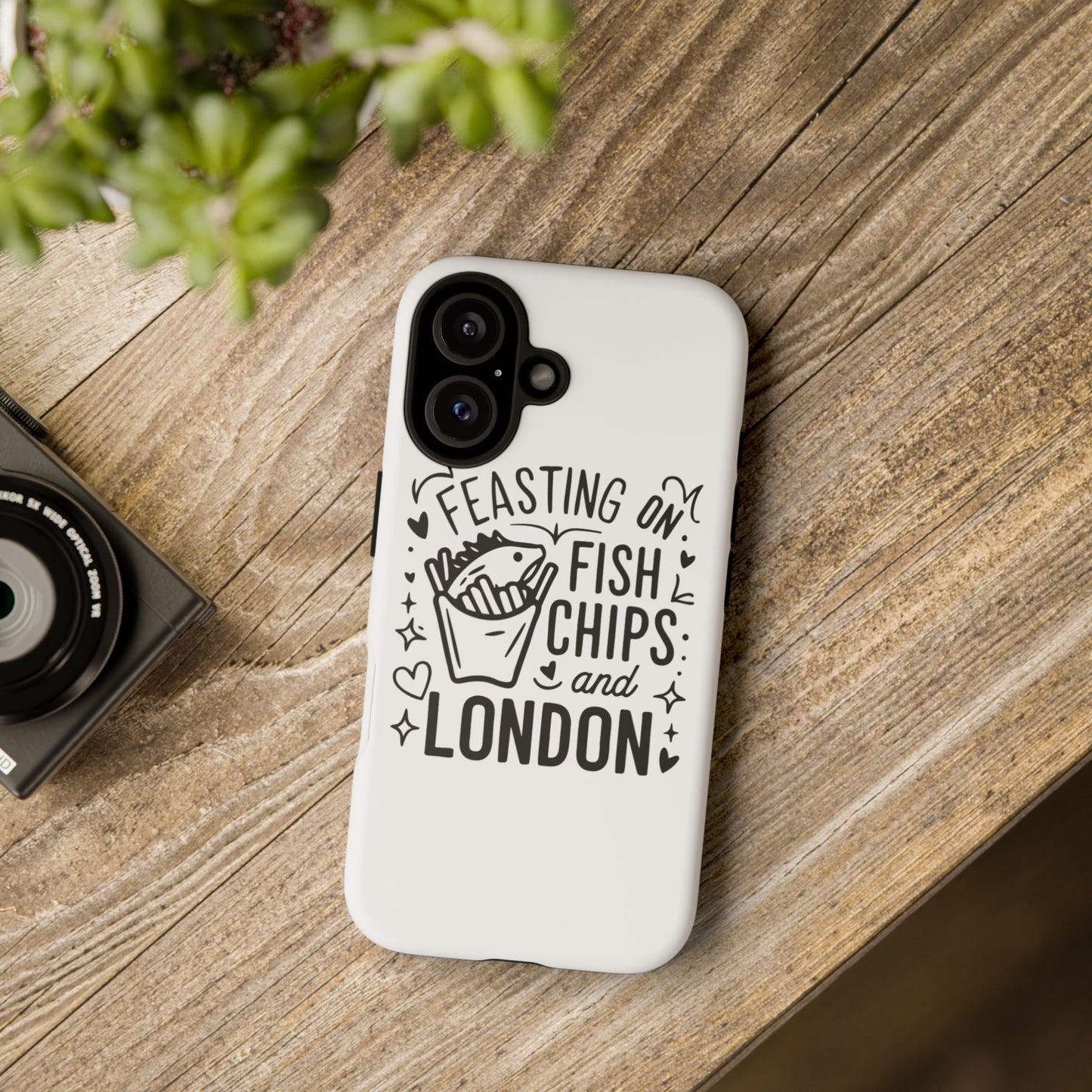 London Fish & Chips Phone Case | Fun Gift for Foodies, Travel Lovers, London Souvenir, Unique Accessories, Personalization Option