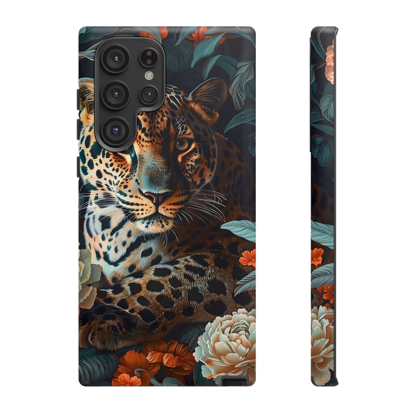 Wildlife Phone Case with Leopard Design | Tough Cases, Animal Prints, Floral Phone Cover, Gift for Nature Lovers, Unique Phone Accessories