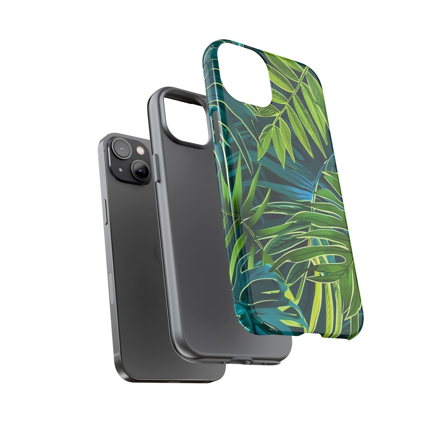 Tropical Phone Case - Durable Green Leaf Design, Eco-Friendly Gift, Trendy Accessory, Nature Lover's Case, Summer Vibes