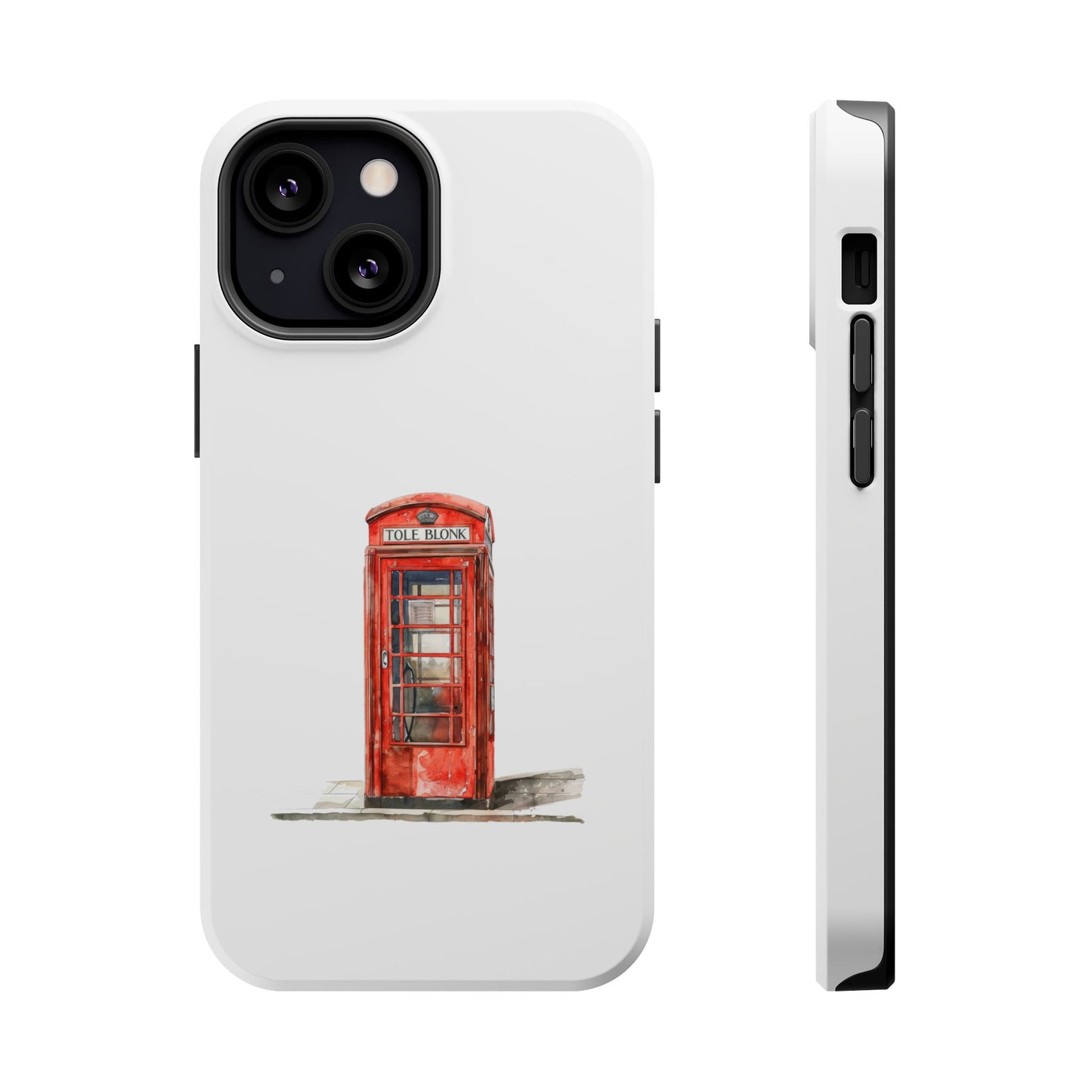Red Telephone Booth Phone Case, Magnetic Tough Cases for Protection, Unique Gift for Phone Lovers, British Theme, Travel Accessory