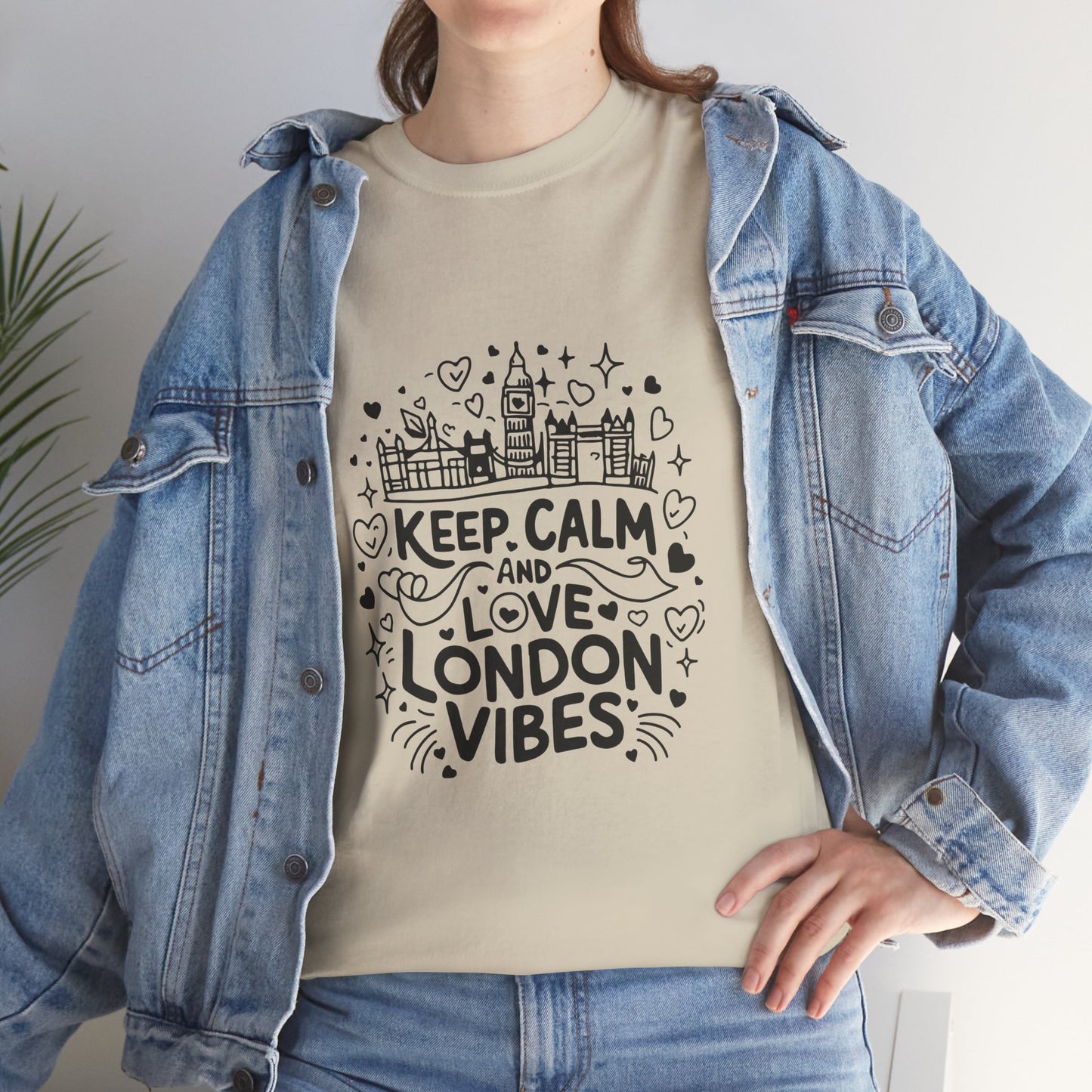 Unisex Heavy Cotton Tee - Keep Calm and love London Vibes