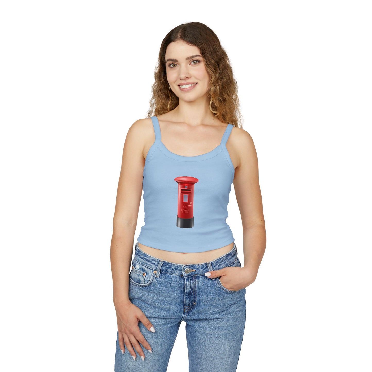 Women's Spaghetti Strap Tank Top - Classic UK Royal Mailbox Design - British Postbox Icon