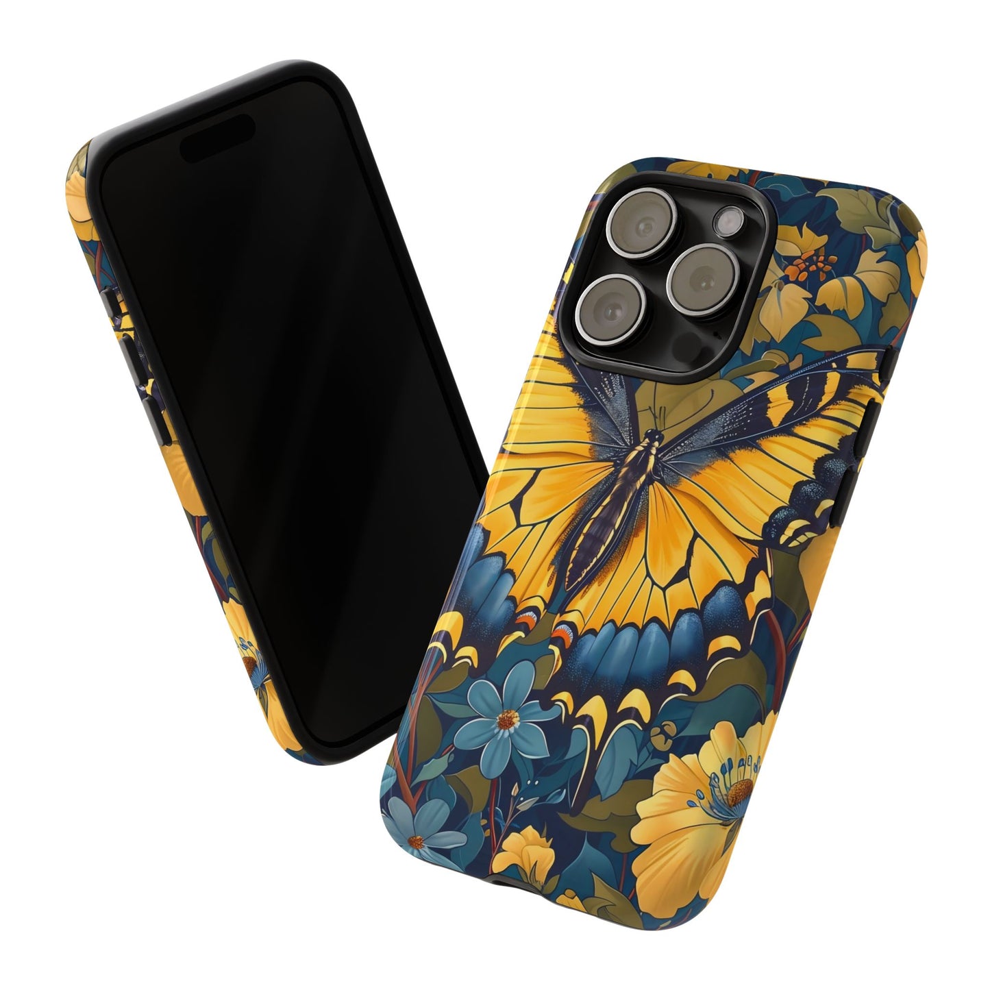 Colorful Butterfly Phone Case, Floral Design, Tough Cases, Protective Cover, Gifts for Nature Lovers, Birthday Present