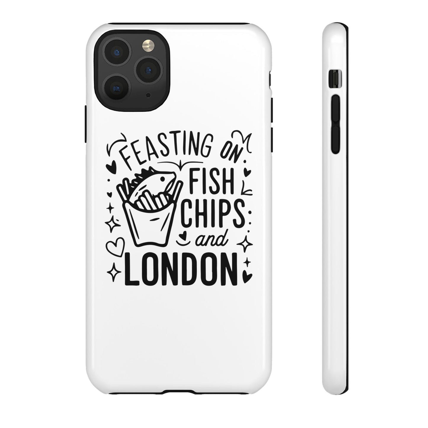 London Fish & Chips Phone Case | Fun Gift for Foodies, Travel Lovers, London Souvenir, Unique Accessories, Personalization Option