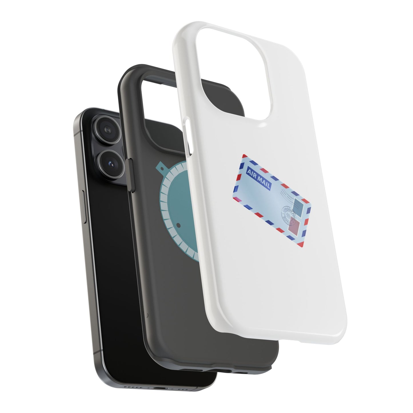 Air Mail Design Magnetic Phone Cases, Custom Phone Cover, Unique Gift for Travelers, Stylish Accessories for Holidays, Fun Phone Cases