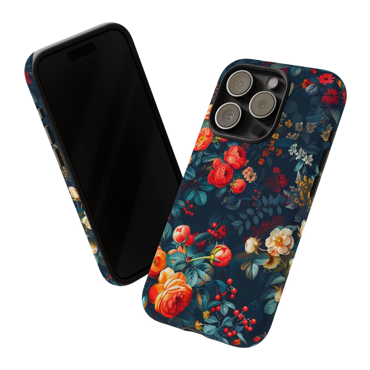 Floral Phone Case - Tough Cases, iPhone Protection, Elegant Floral Design, Gift for Her, Stylish Tech Accessory