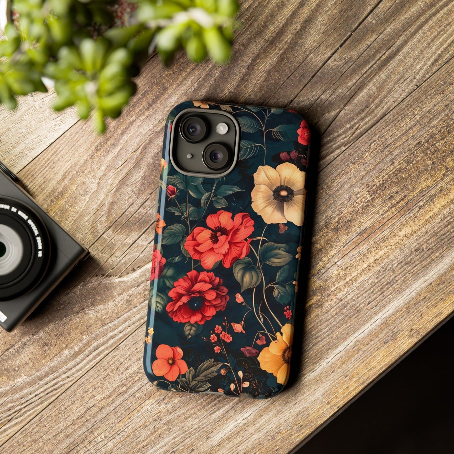 Floral Phone Case, Tough Cases, Flower Motif, Protective Cover, Gift for Her, Floral Design, Spring Accessory