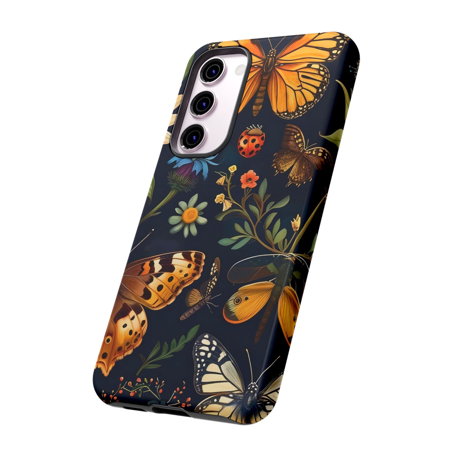 Nature-Inspired Phone Case | Floral Butterfly Design, Tough Phone Cover, Gift for Nature Lovers, Cute Butterfly Case, Home Decor