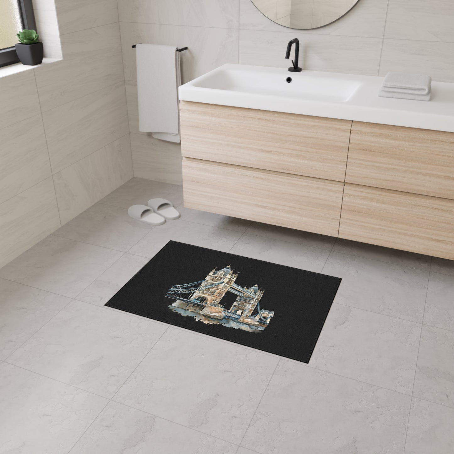 Stylish Heavy Duty Floor Mat - London Bridge Design, Home Decor, Kitchen Mat, Entryway Rug, Unique Gift for Housewarming