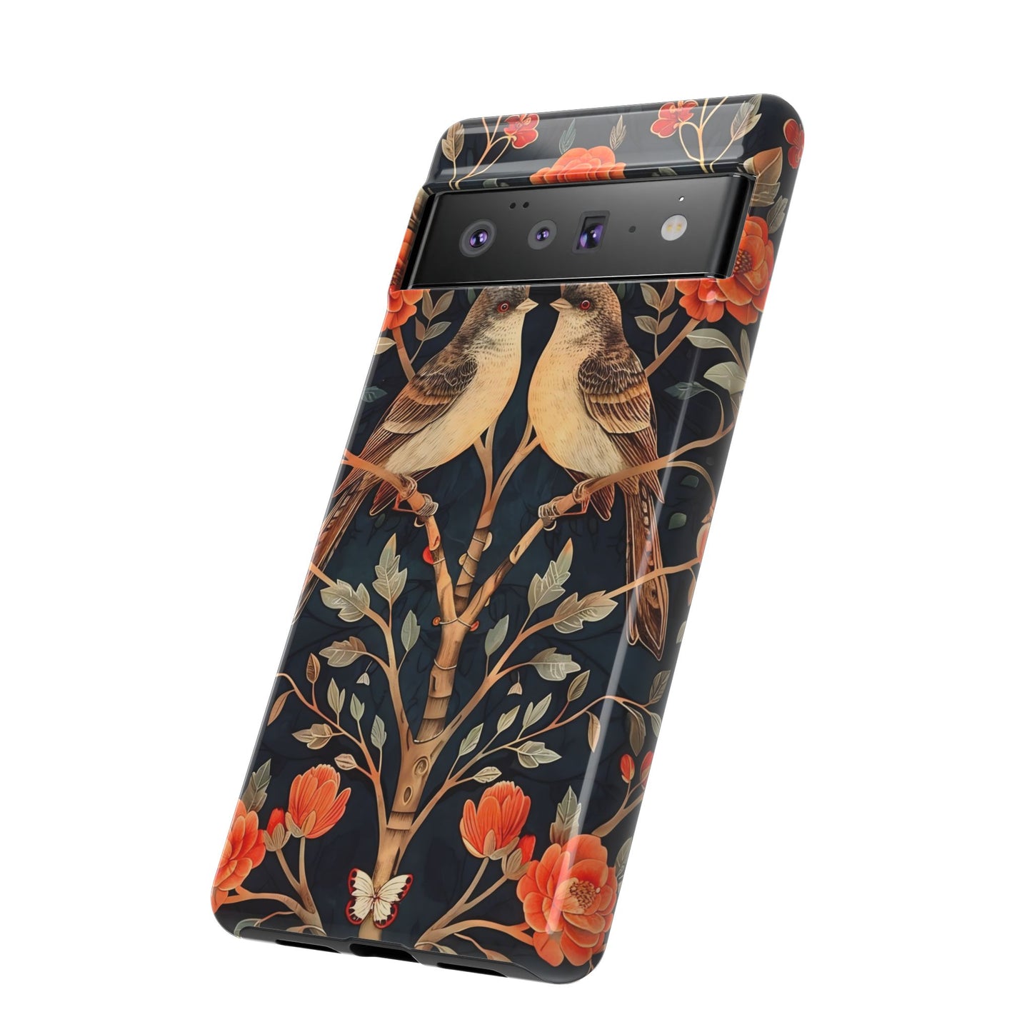 Floral Phone Case – Tough Cases with Bird Design, Unique Gift for Nature Lovers, Stylish Tech Accessory, Phone Cover, Artistic Case