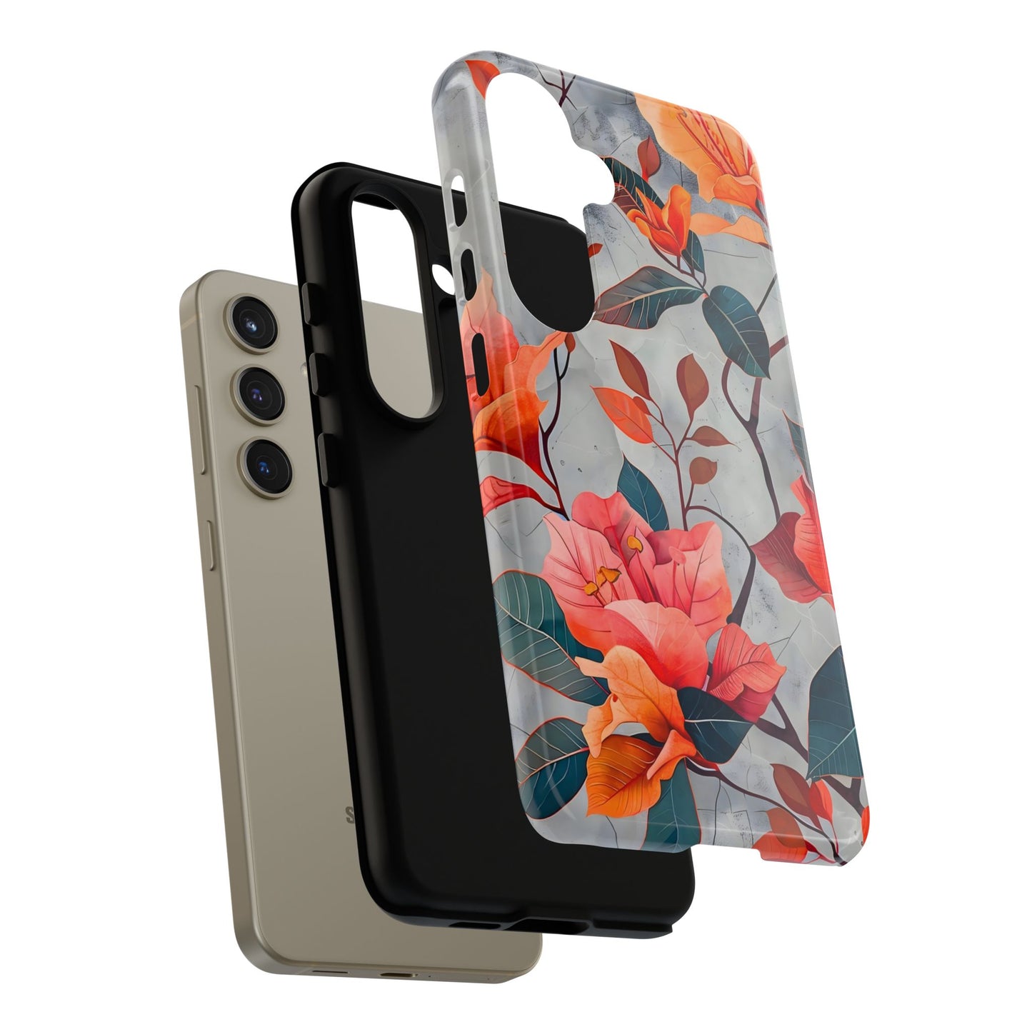 Floral Phone Case, Tough Cases, Flower Power, Gift for Her, Decorative Phone Cover, Trendy Accessories, Everyday Style