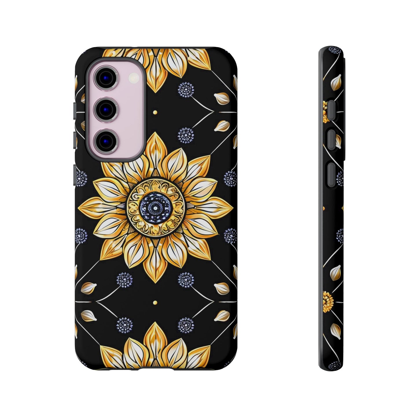 Floral Phone Case with Mandala Design, Tough Cases for iPhone & Samsung, Boho Style, Gift for Her, Unique Accessories