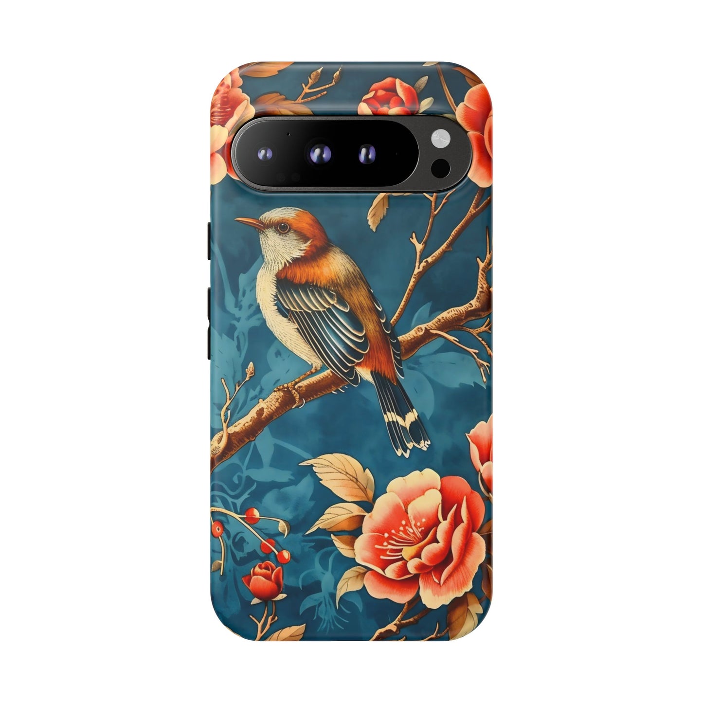 Bird & Floral Phone Case, Tough Cases for Nature Lovers, Gift for Her, Customizable Design, Vibrant Tech Accessories