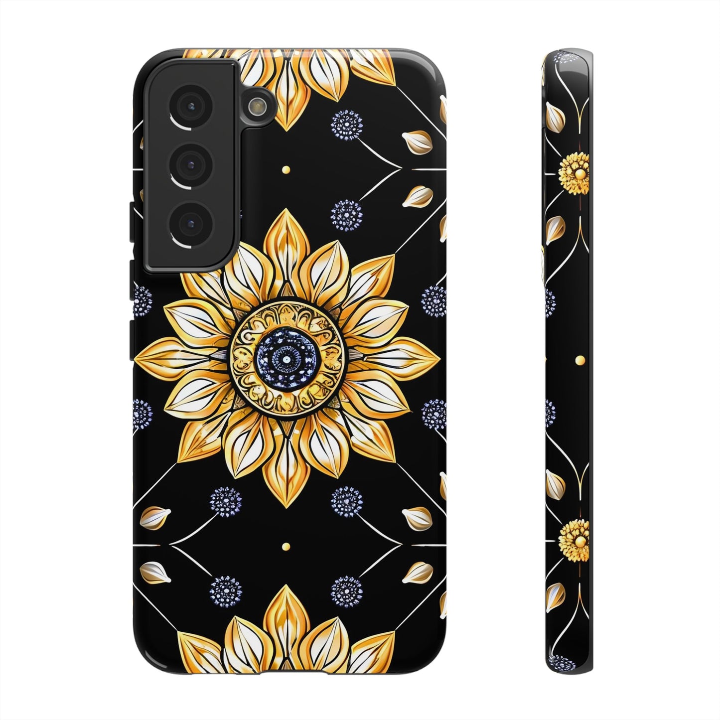 Floral Phone Case with Mandala Design, Tough Cases for iPhone & Samsung, Boho Style, Gift for Her, Unique Accessories
