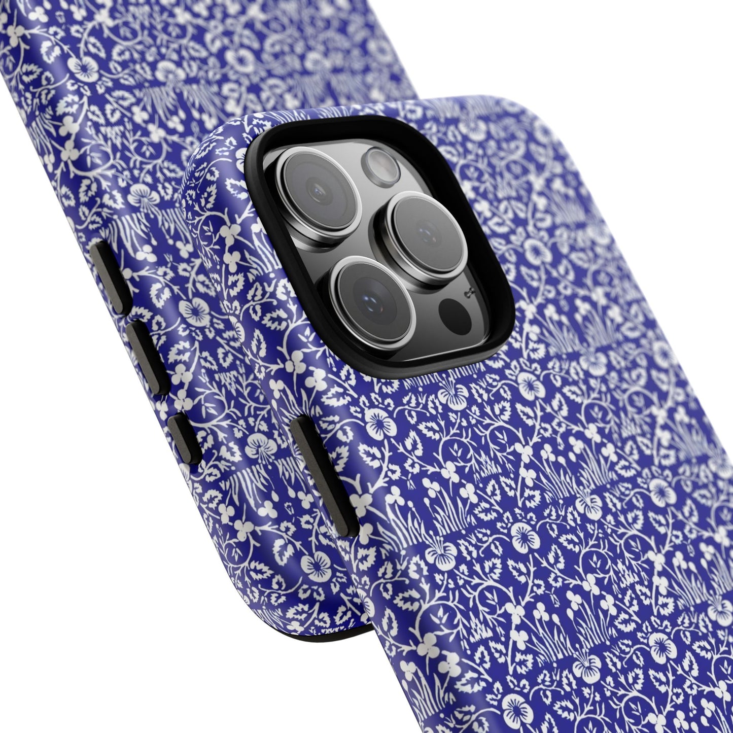 Elegant Floral Phone Case - Tough Cases, Blue Floral Design, Stylish Phone Accessory, Unique Gift, Modern Tech Protection