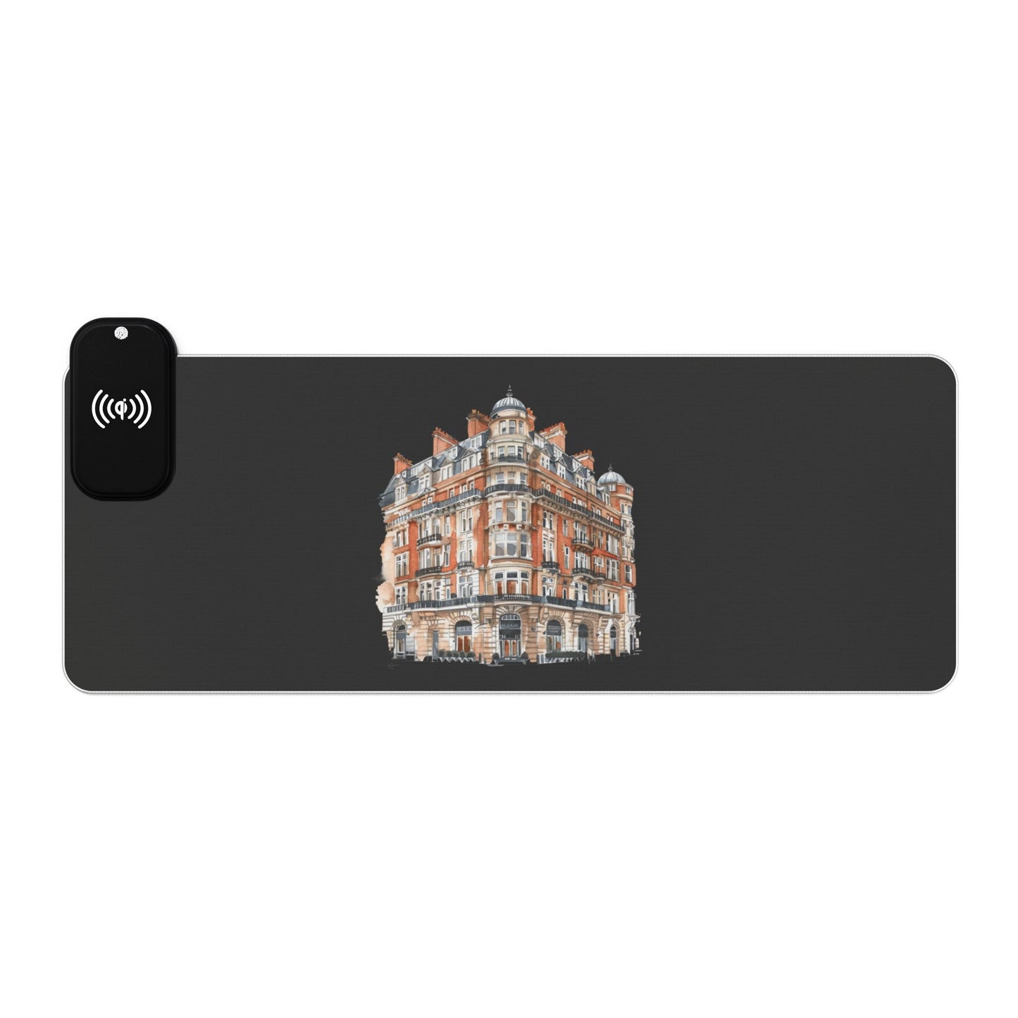Grand Brick Building – London Architecture - LED Gaming Mouse Pad with Wireless Charging - Perfect for Gamers, Office Spaces, Ecosystem Accessory, Unique Desk Decor, Gift Idea