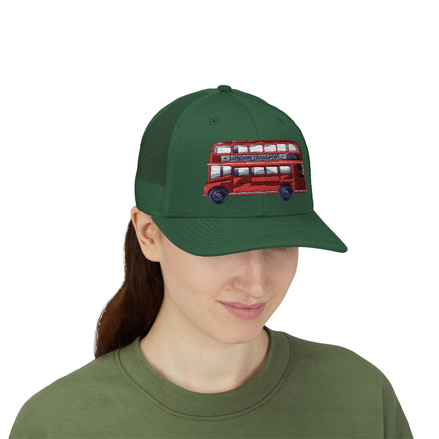 Sparkling London Bus Snapback Trucker Cap | Fitted Hat for Travel Lovers, Trendy Accessory, Gift for Him/Her, Summer Fashion