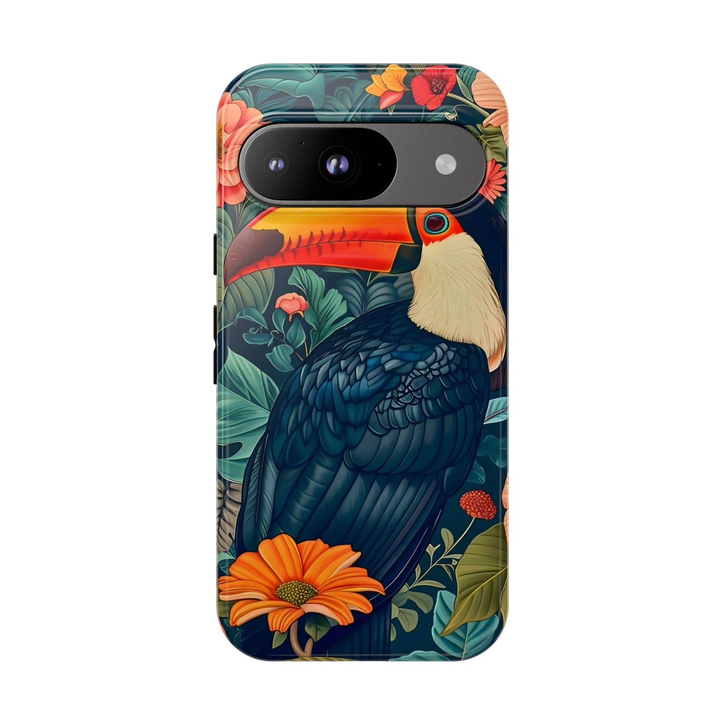 Tropical Toucan Phone Case - Cute Animal Design, Nature Lover Gift, Floral Pattern, Bird Lover Accessory, Summer Vibes