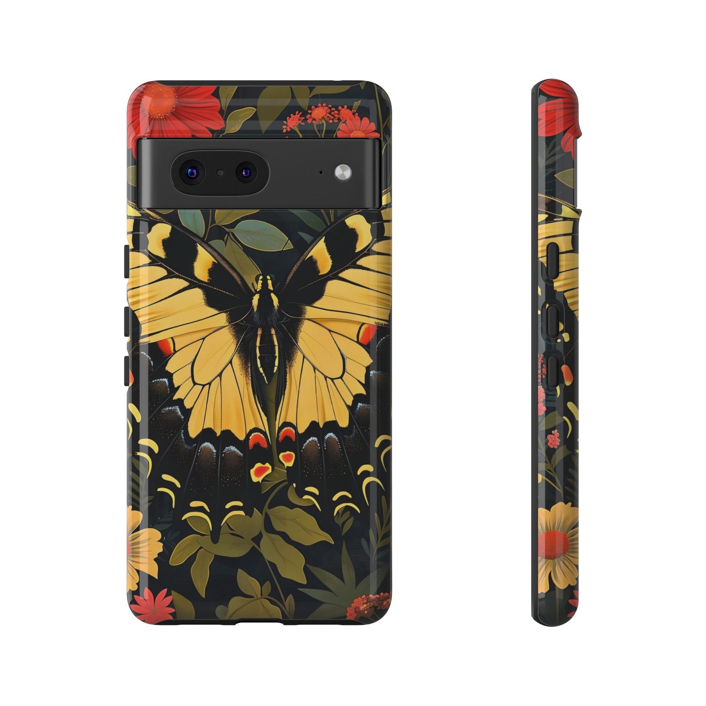 Butterfly Floral Phone Case, Tough Cases with Vibrant Design, Protective Cover for Nature Lovers, Gift for Her