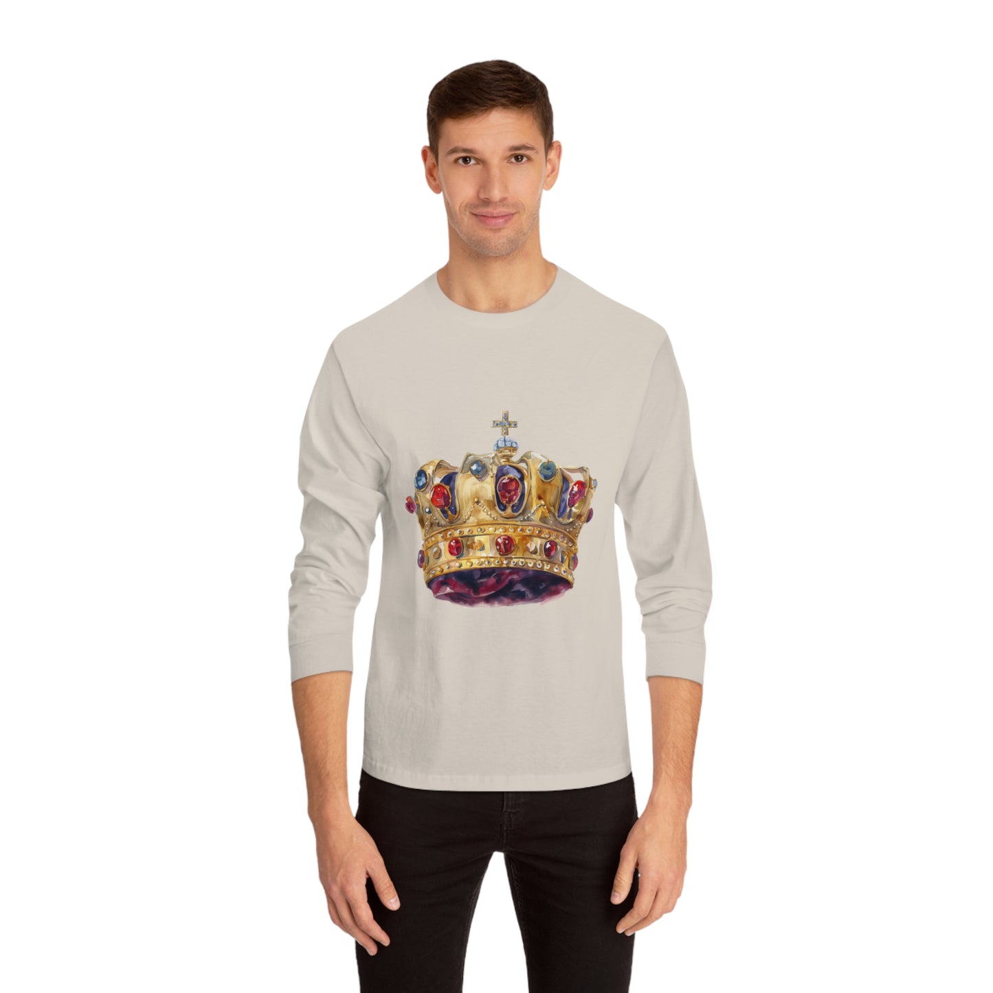 Unisex Classic Long Sleeve T-Shirt - British Royal Crown - Symbol of Regal Elegance and Authority