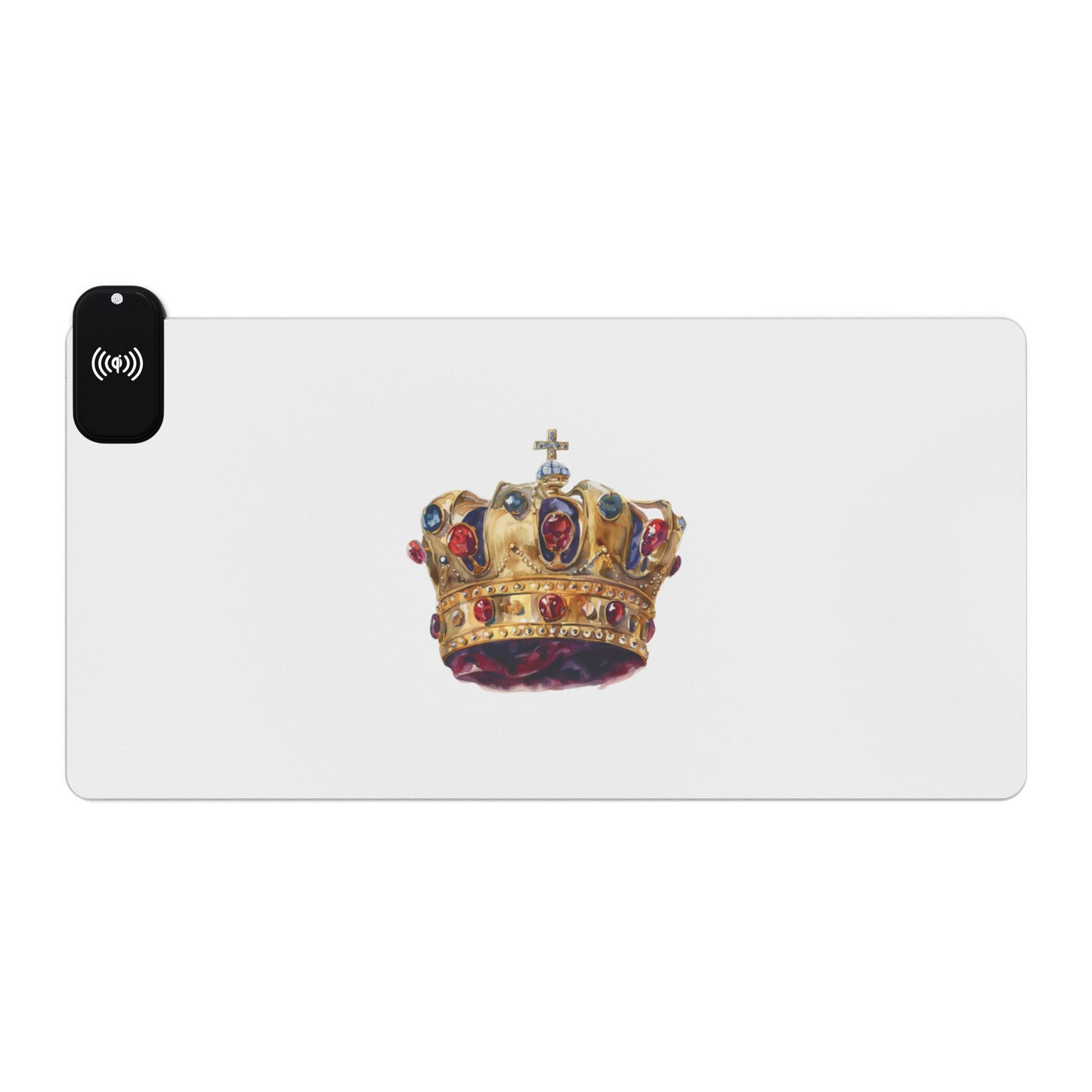 Golden Royal Crown – Monarch’s Glory - Wireless Charging LED Gaming Mouse Pad with Crown Design, Gamer Gift, Desk Accessory, Workflow Improvement, Unique Gaming Decor