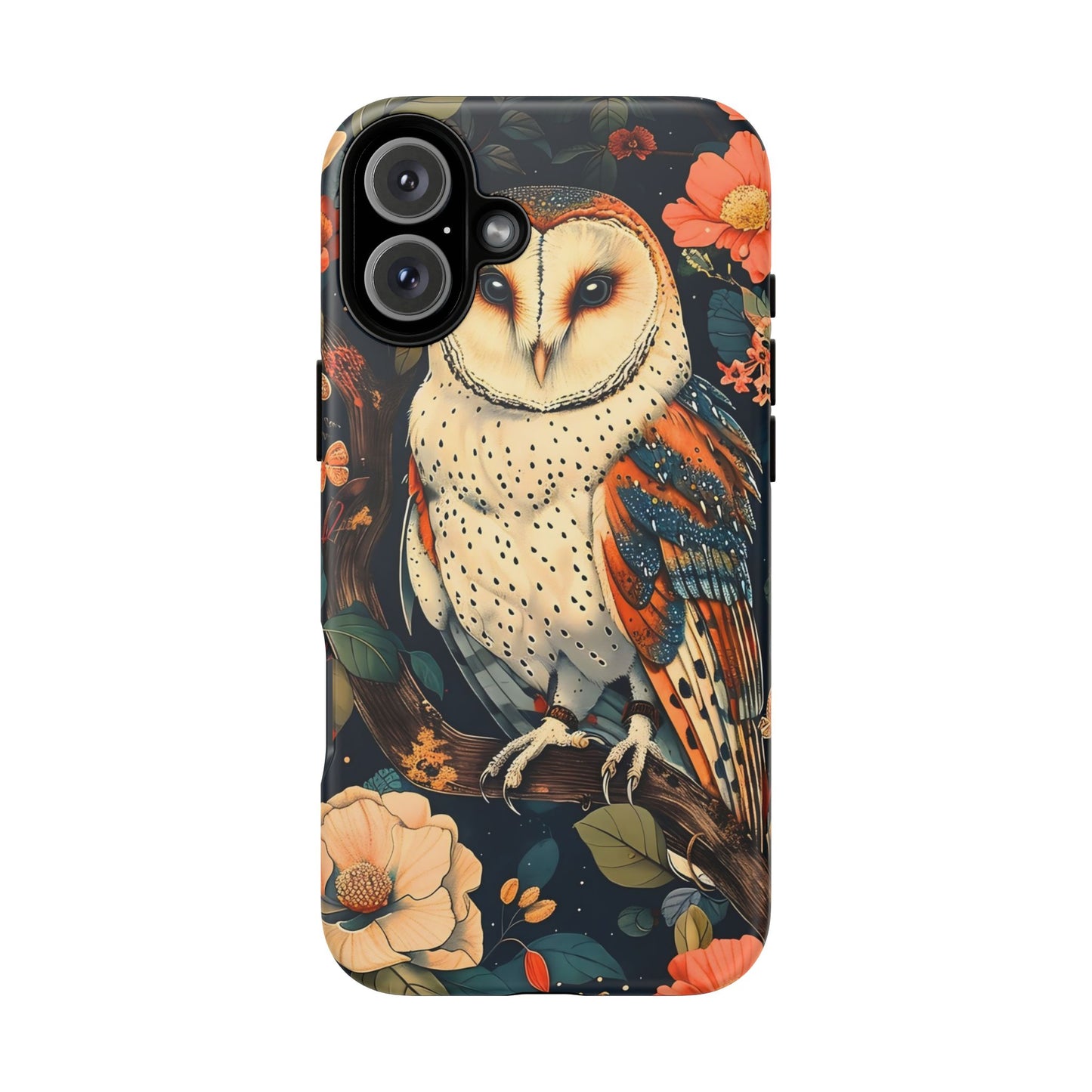Owl Floral Phone Case - Tough Cases, Nature Lover Gift, Cute Protection, Floral Design, Bird Aesthetic, Animal Lover