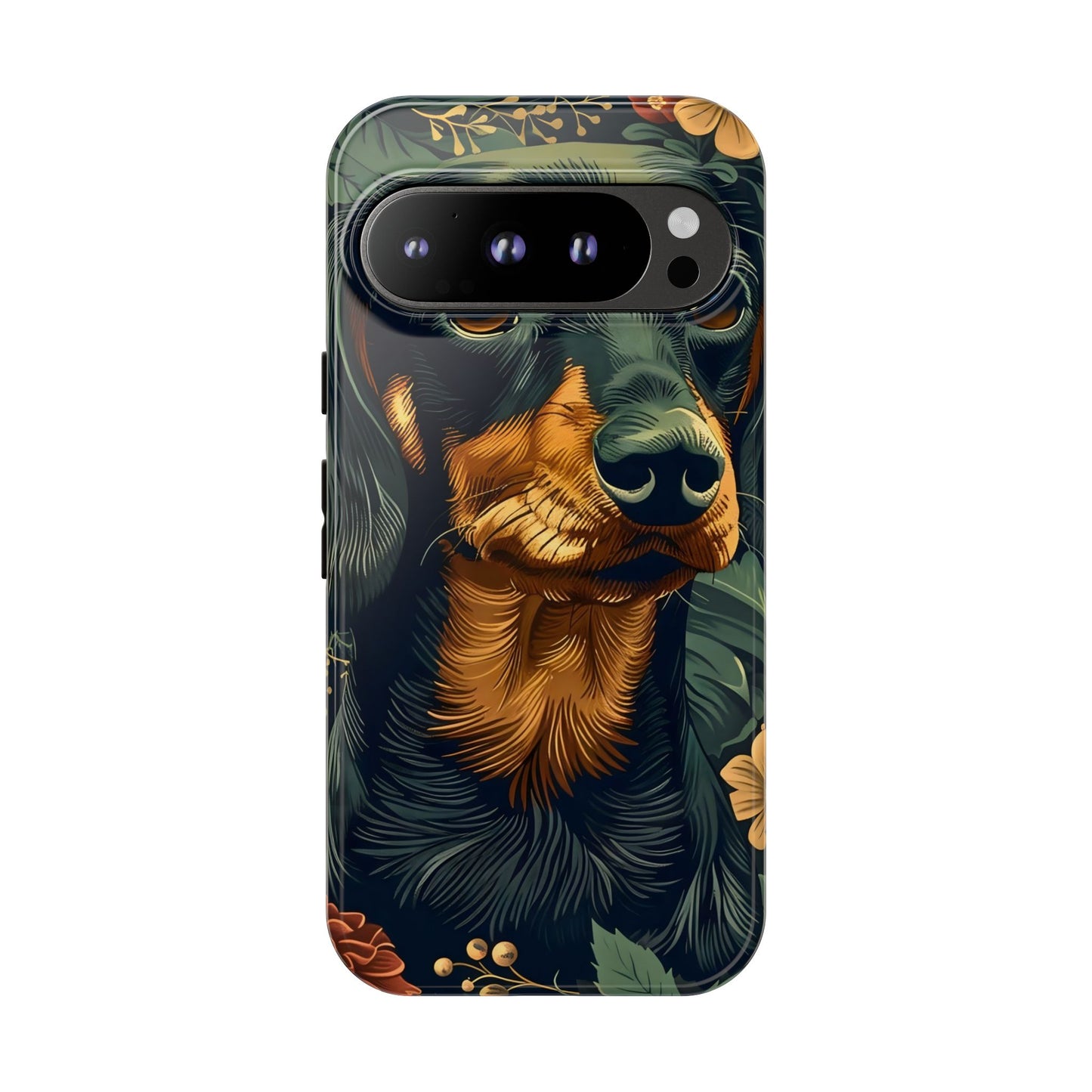 Dachshund Phone Case, Floral Pet Phone Cover, Dog Lover Gift, Tough Phone Case, Custom Dachshund Design, Unique Dog Owner Accessory