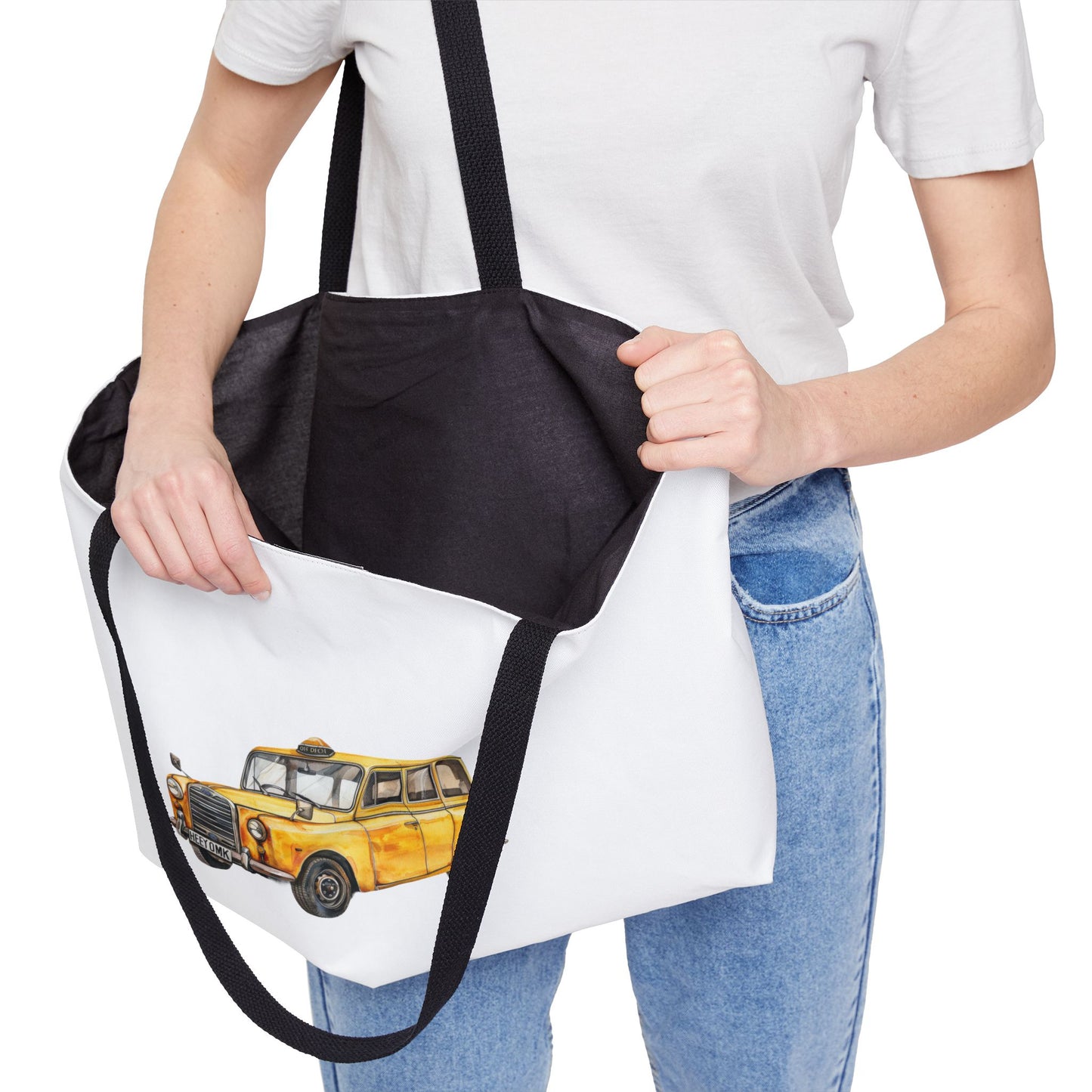 Yellow Taxi Weekender Tote Bag, Travel Bag, Beach Tote, Gifts for Travelers, Fun Weekend Getaway Bag
