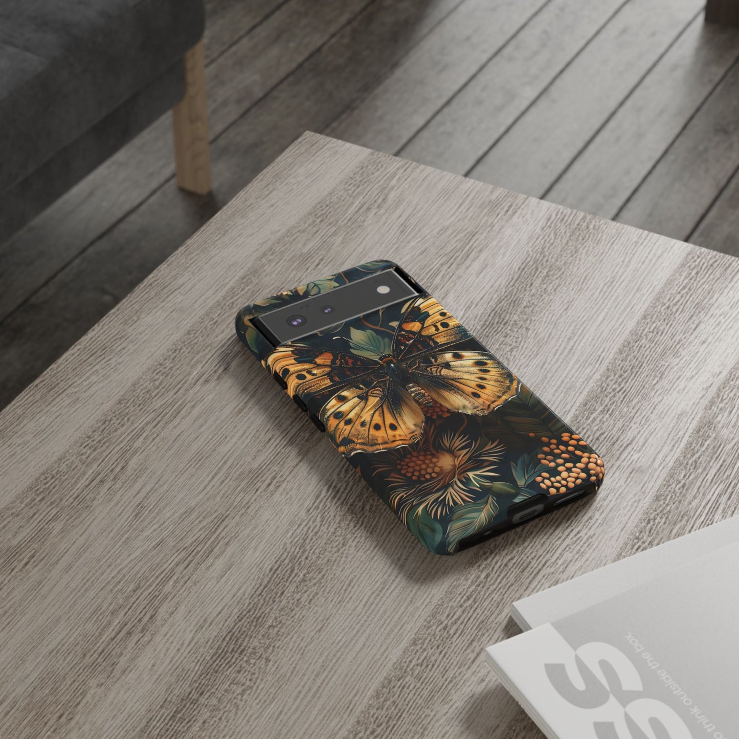 Butterfly Floral Phone Case, Tough Cases, Protective Cover, Unique Gift, Nature Lover, Art Print, Spring Decor