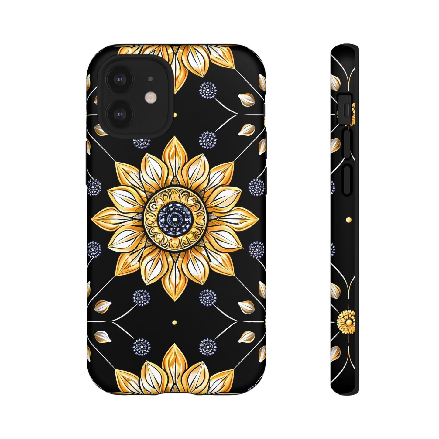 Floral Phone Case with Mandala Design, Tough Cases for iPhone & Samsung, Boho Style, Gift for Her, Unique Accessories