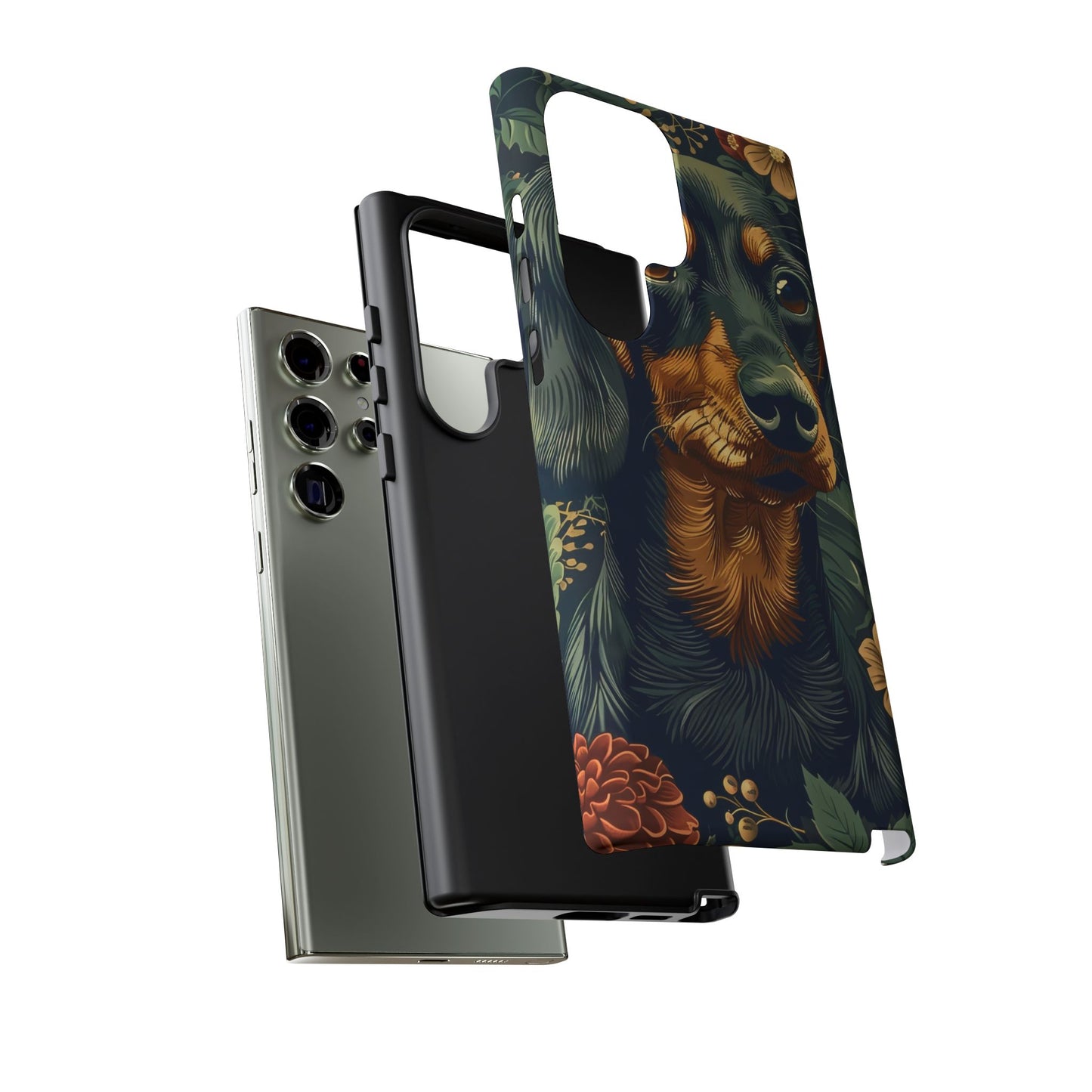 Dachshund Phone Case, Floral Pet Phone Cover, Dog Lover Gift, Tough Phone Case, Custom Dachshund Design, Unique Dog Owner Accessory