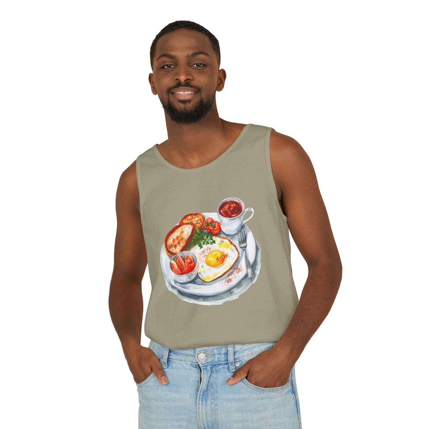 Unisex Garment-Dyed Tank Top - British Food - Savory Classics and Traditional Delights