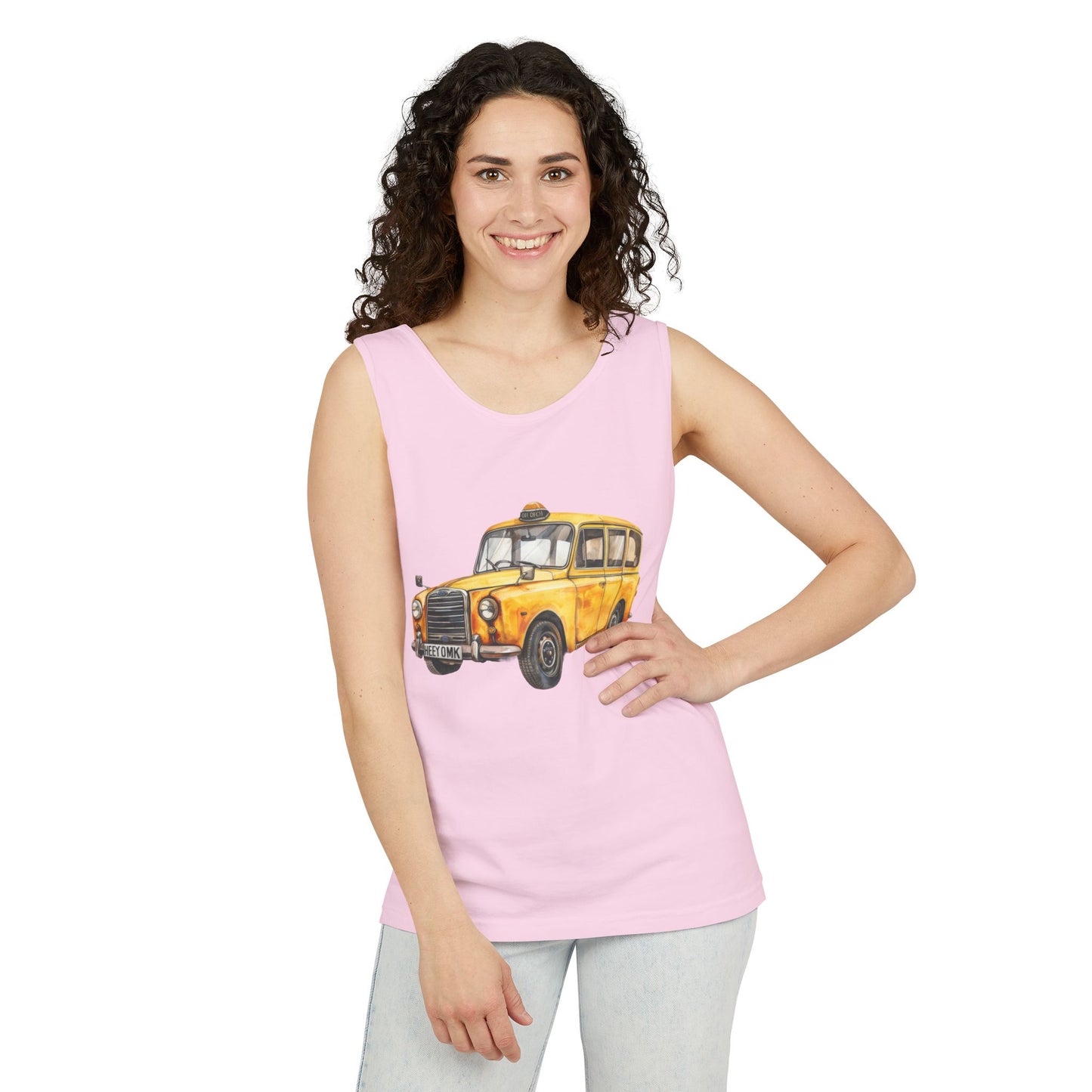 Unisex Garment-Dyed Tank Top - Trendy Brtish Vintage Car