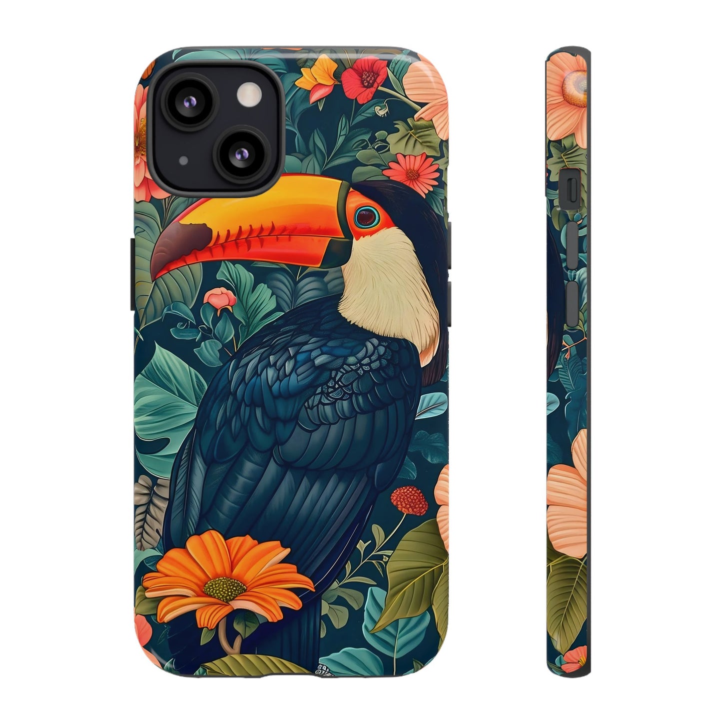 Tropical Toucan Phone Case - Cute Animal Design, Nature Lover Gift, Floral Pattern, Bird Lover Accessory, Summer Vibes