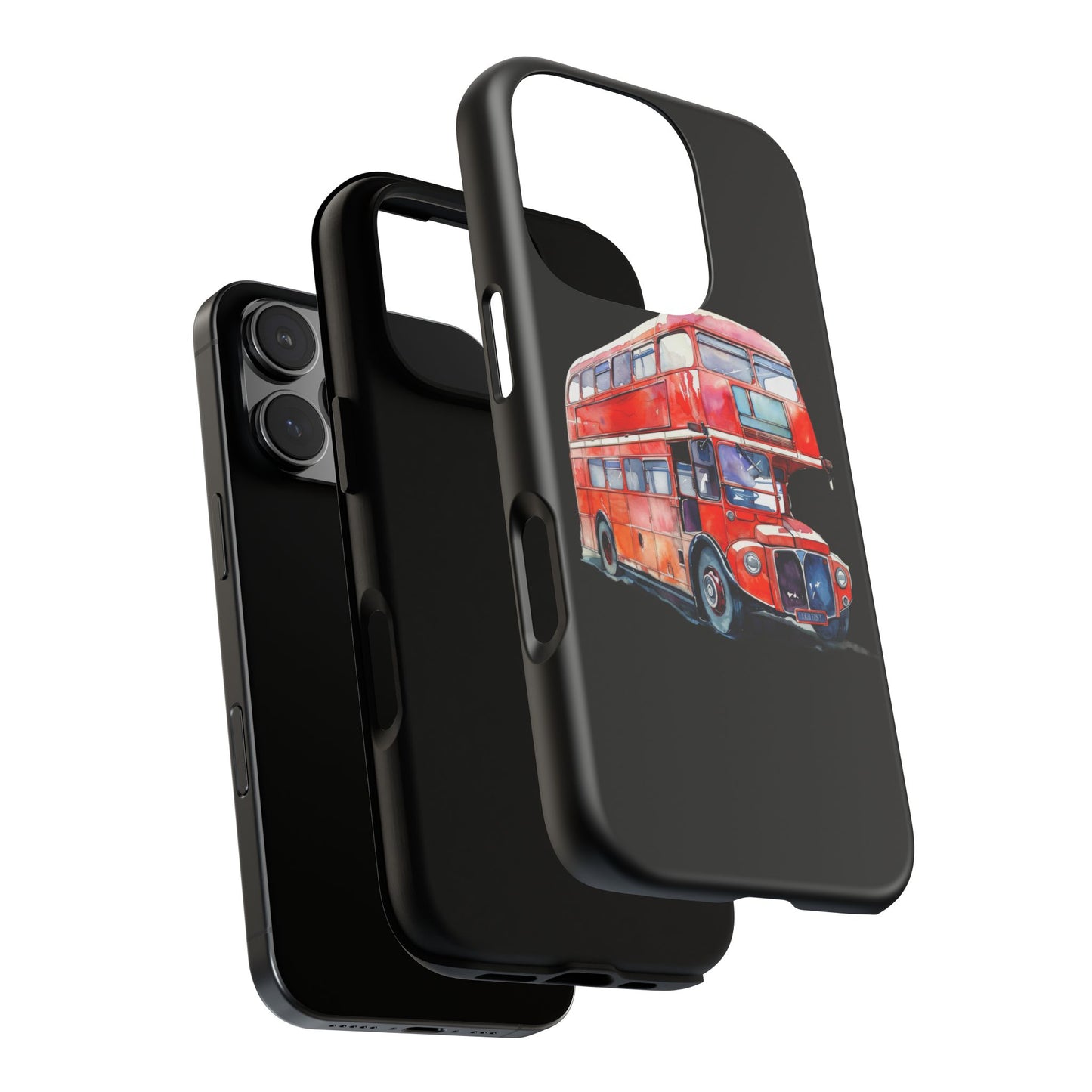 London Bus Phone Case, Tough iPhone Cover, Unique Gift for Travelers, Vintage Style Accessories, Holiday Present Idea