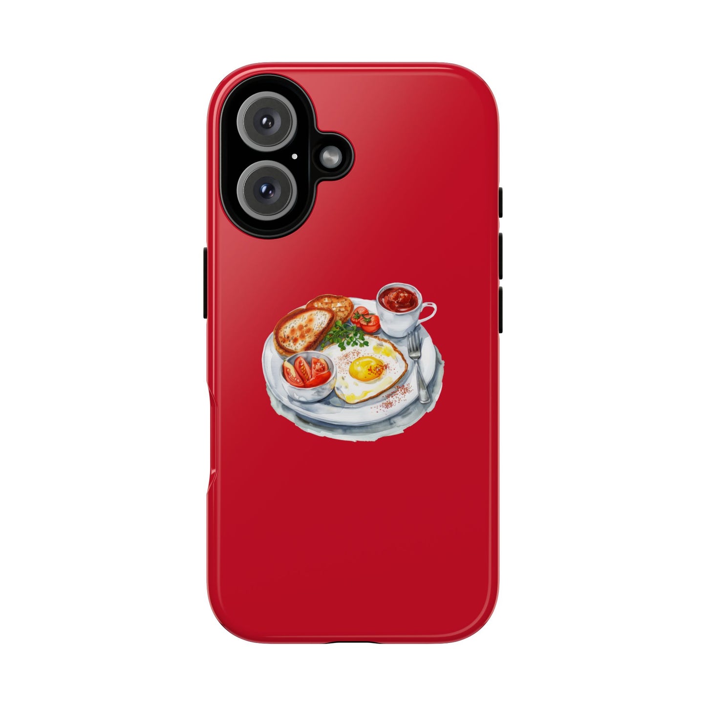 Breakfast-Inspired Phone Case, Tough Phone Covers, Foodie Gifts, Unique Accessories, Cute Kitchen Decor, Red Phone Case
