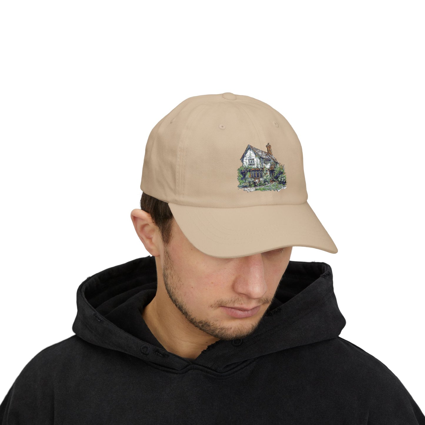 Classic Dad Cap with Charming House Design, Dad Hat Gift, Summer Accessory, Outdoor Cap, Casual Style