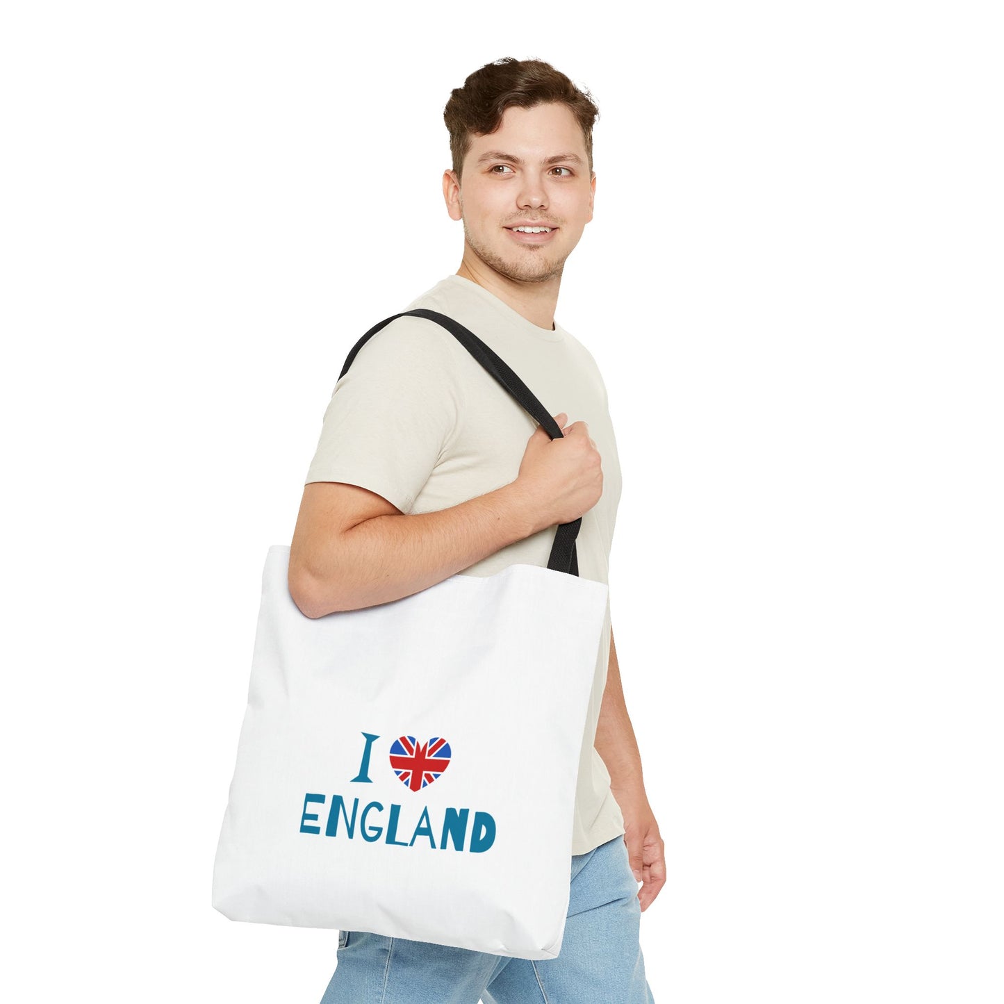 I Love England Tote Bag, Eco-friendly, Travel Accessory, Great for Gifts, Summer Outing, British Pride
