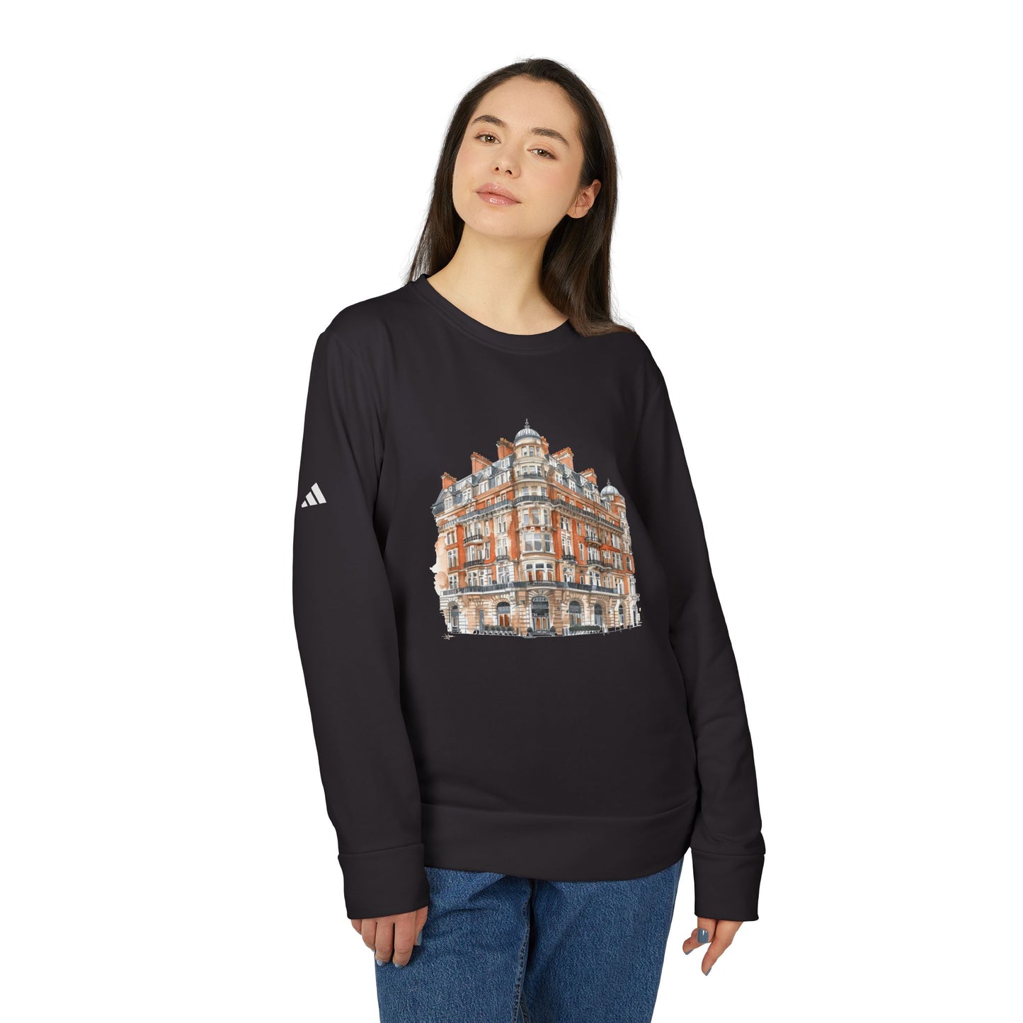 Adidas Unisex Fleece Crewneck Sweatshirt - Elegant Building Design for Cozy Style