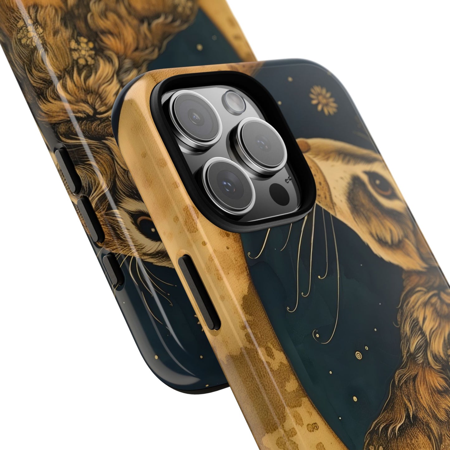 Artistic Phone Case with Celestial Hare Design, Tough Cases, Unique Gifts, Nature Lovers, Phone Accessories, Bohemian Style