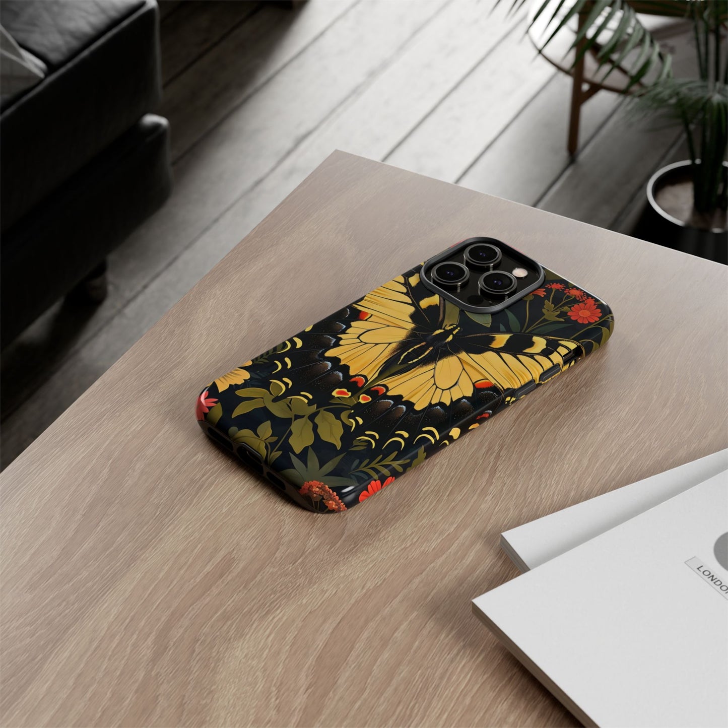Butterfly Floral Phone Case, Tough Cases with Vibrant Design, Protective Cover for Nature Lovers, Gift for Her