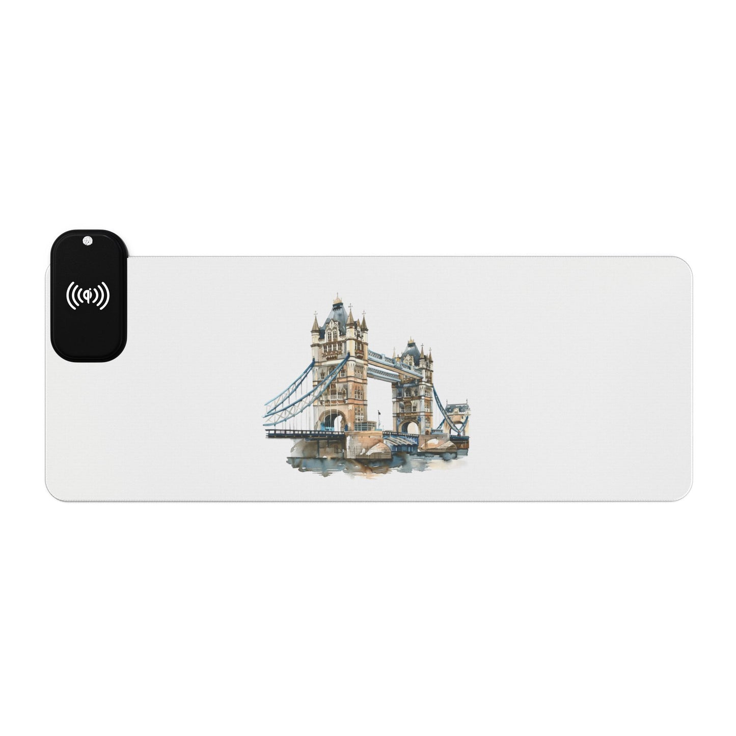 Tower Bridge Sketch – London’s Iconic Structure - LED Wireless Charging Gaming Mouse Pad - Perfect for Gamers, Office Use, Desk Decor, Unique Gift Ideas, Gaming Accessories