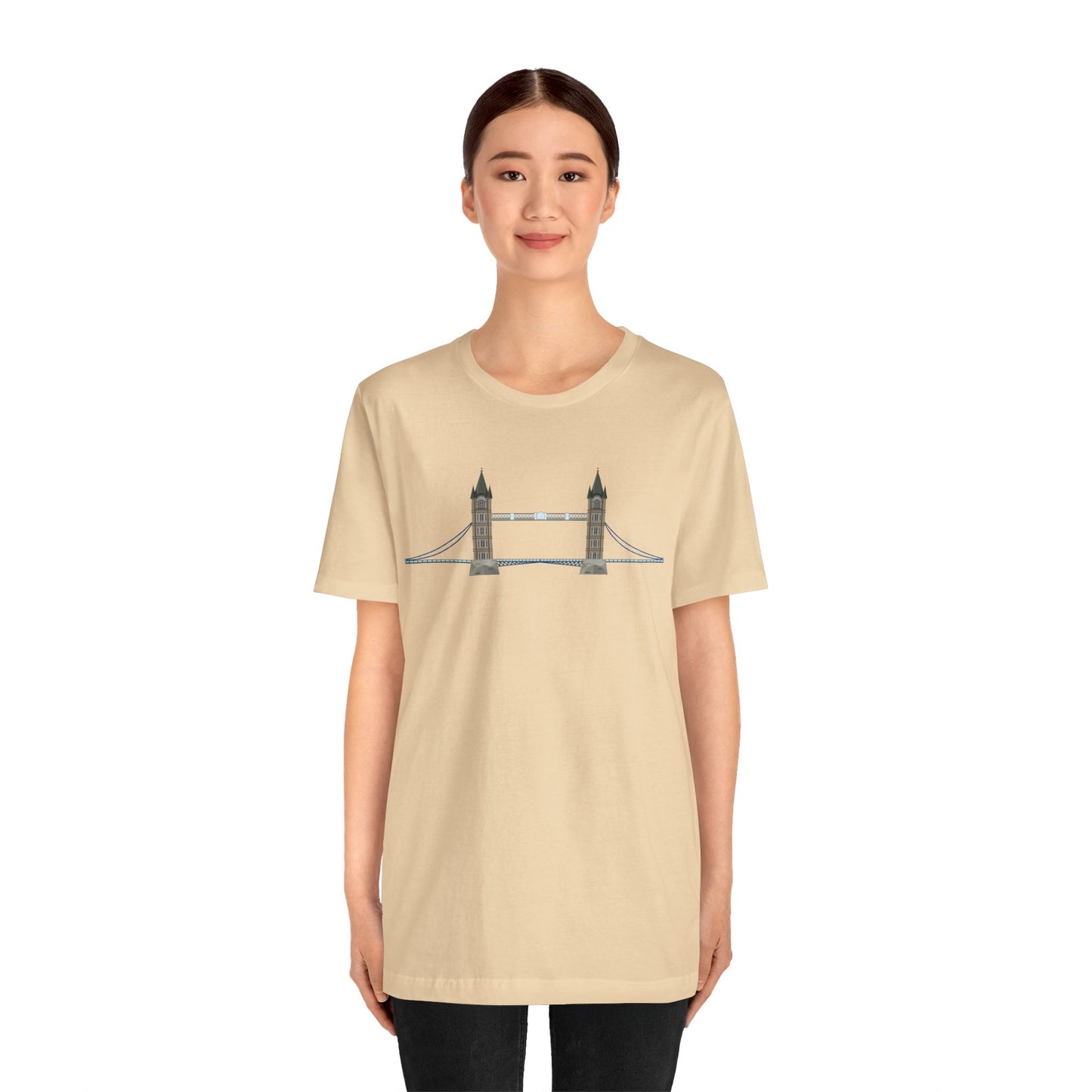 Unisex Jersey Short Sleeve Tee - Tower Bridge - Iconic London Landmark Illustration