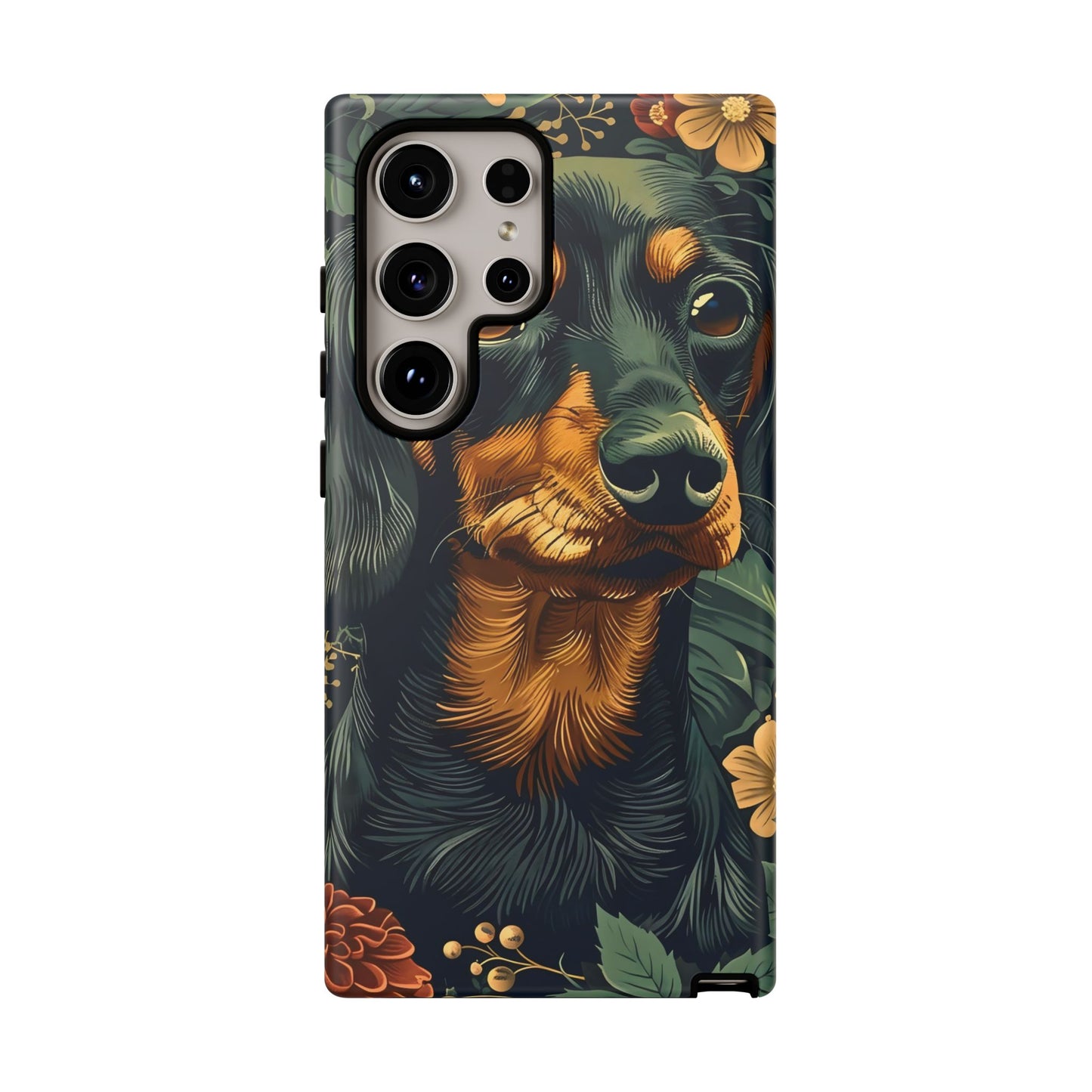 Dachshund Phone Case, Floral Pet Phone Cover, Dog Lover Gift, Tough Phone Case, Custom Dachshund Design, Unique Dog Owner Accessory