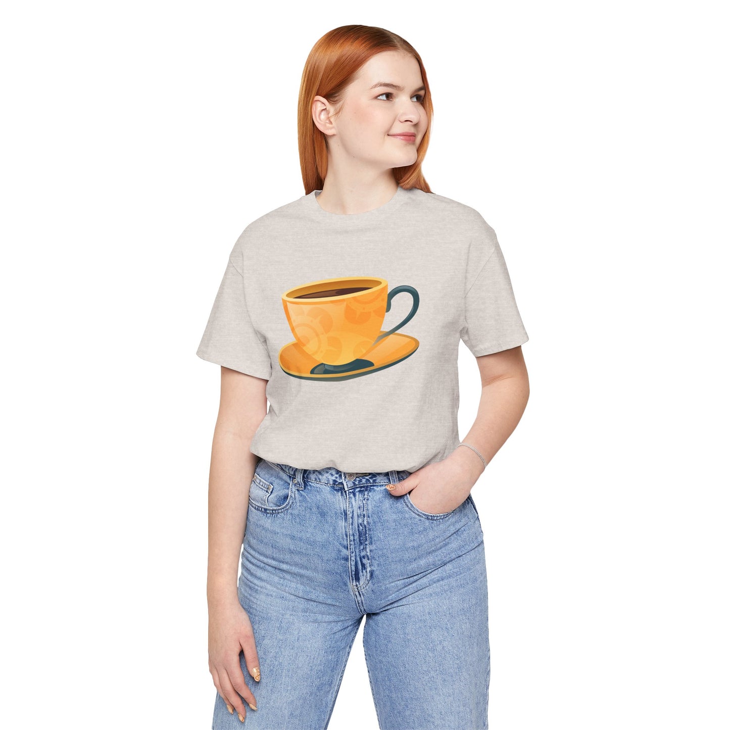 Unisex Jersey Short Sleeve Tee - Elegant British Tea Cup - Classic Tea Time Style
