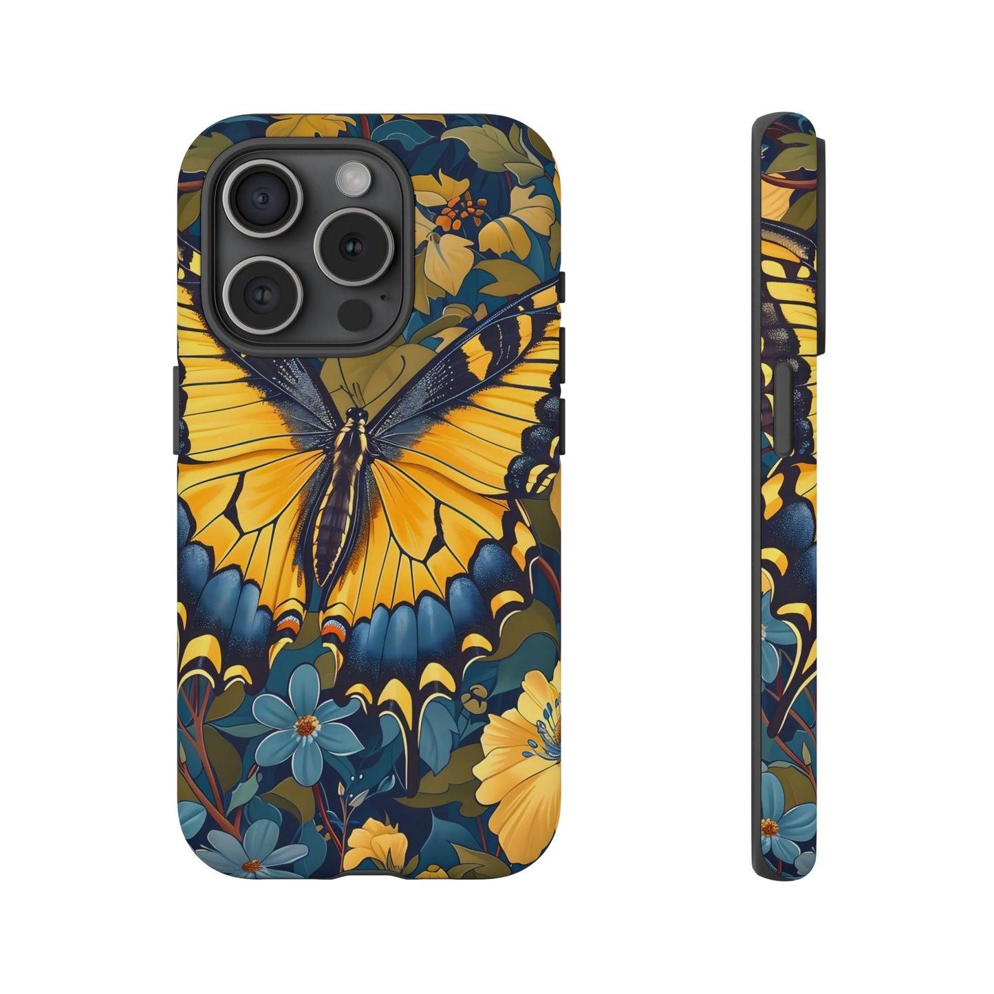 Colorful Butterfly Phone Case, Floral Design, Tough Cases, Protective Cover, Gifts for Nature Lovers, Birthday Present