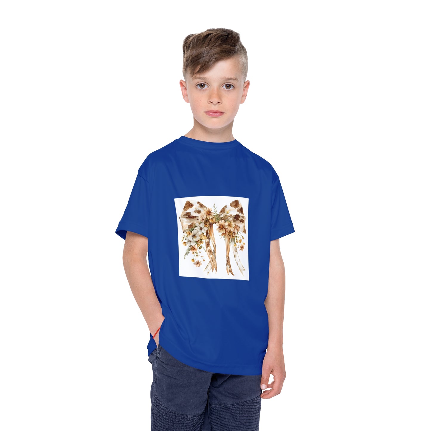 Kids Sports Jersey - Rustic Floral Cowhide Bow Illustration - Perfect for Active Play & Special Occasions